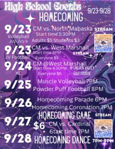 Homecoming Event Schedule